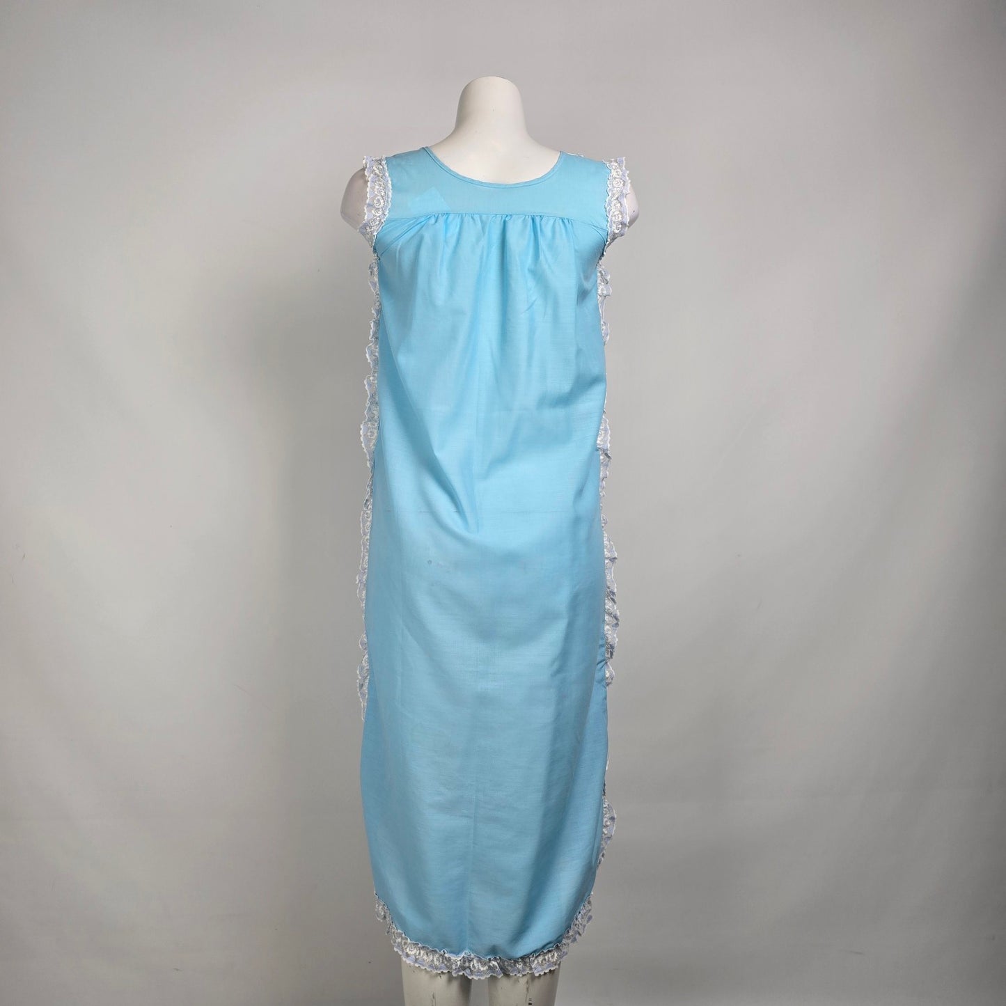 Vintage Blue Lace Night Gown Dress Size S