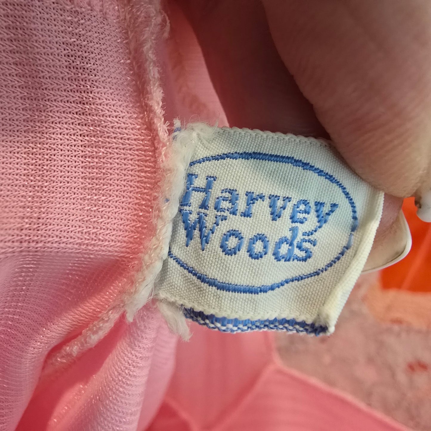 Vintage Harvey Woods Pink Lace Trim Night Gown Dress Size M