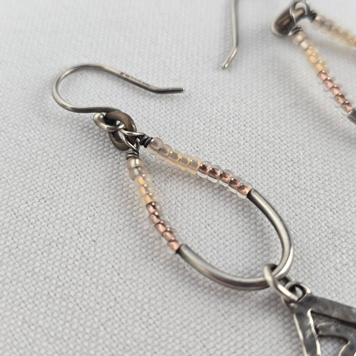 SILPADA W2287 Sterling Silver CUBIC ZIRCONIA CZ Seed Bead Drop Earrings