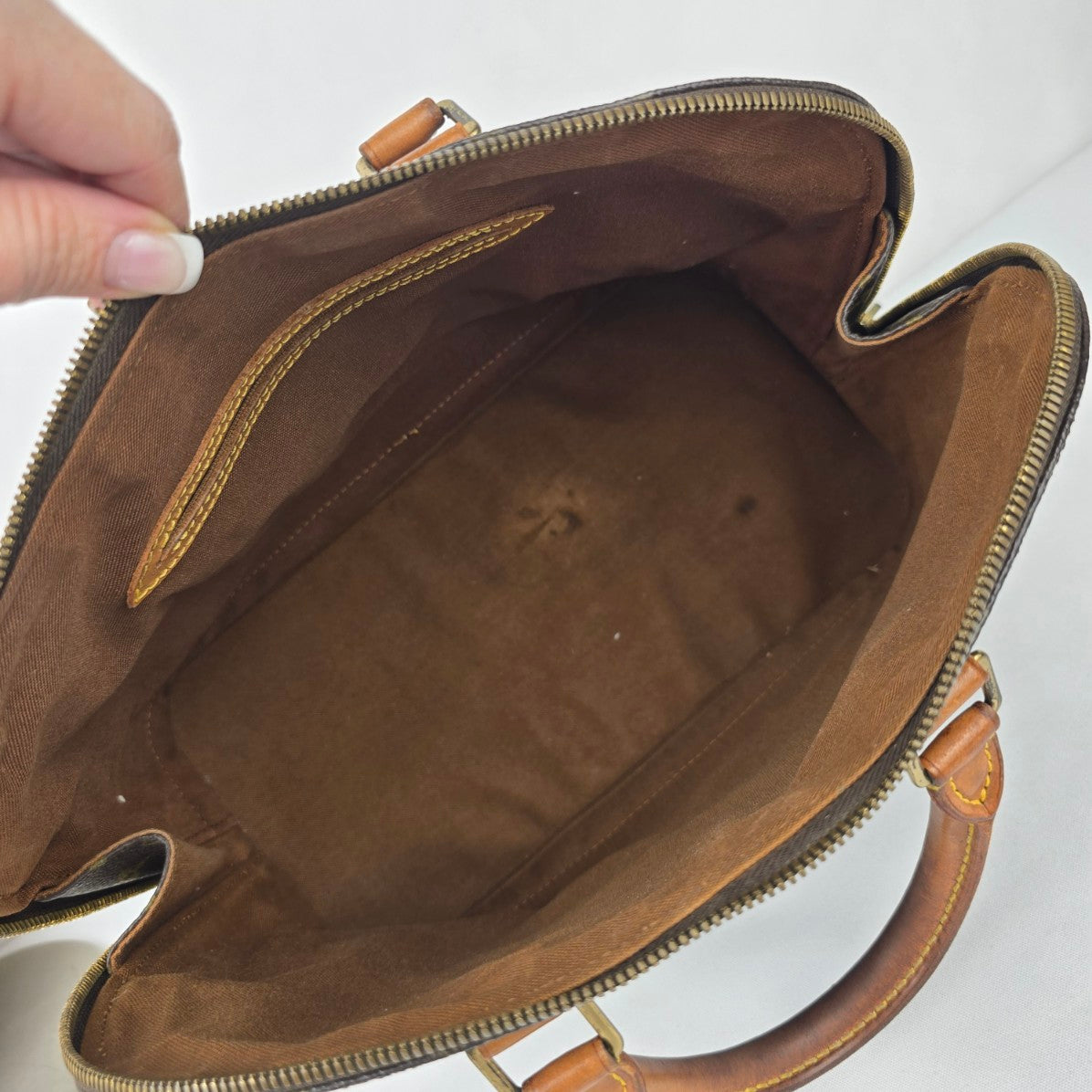 Louis Vuitton Alma Monogram Top Handle Satchel Purse