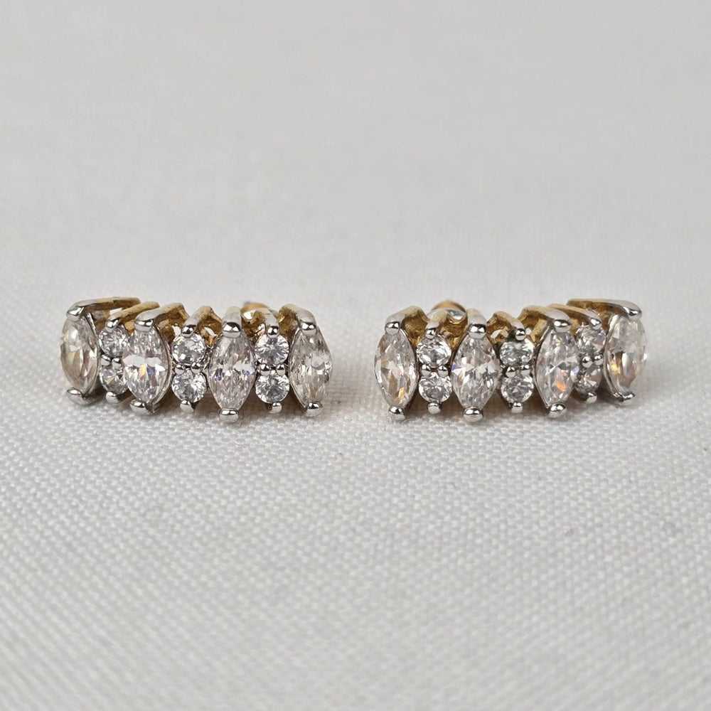 Gold Tone Crystal Earrings