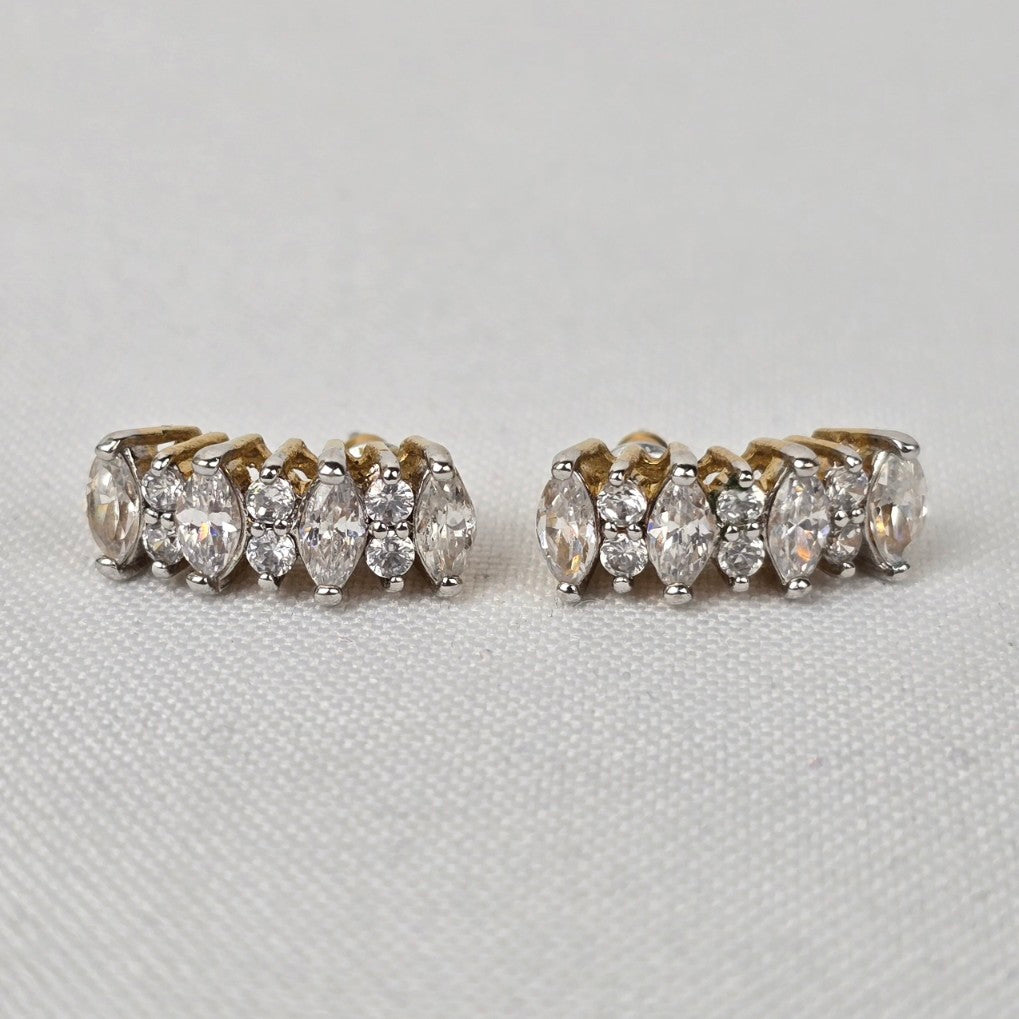 Gold Tone Crystal Earrings