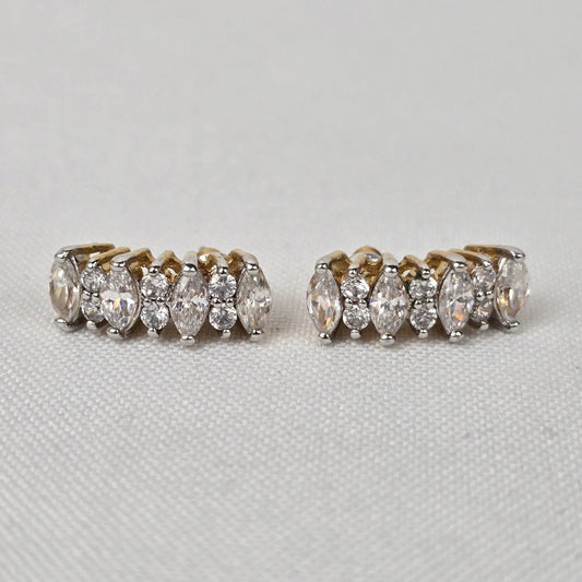 Gold Tone Crystal Earrings