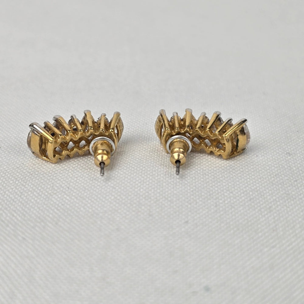 Gold Tone Crystal Earrings