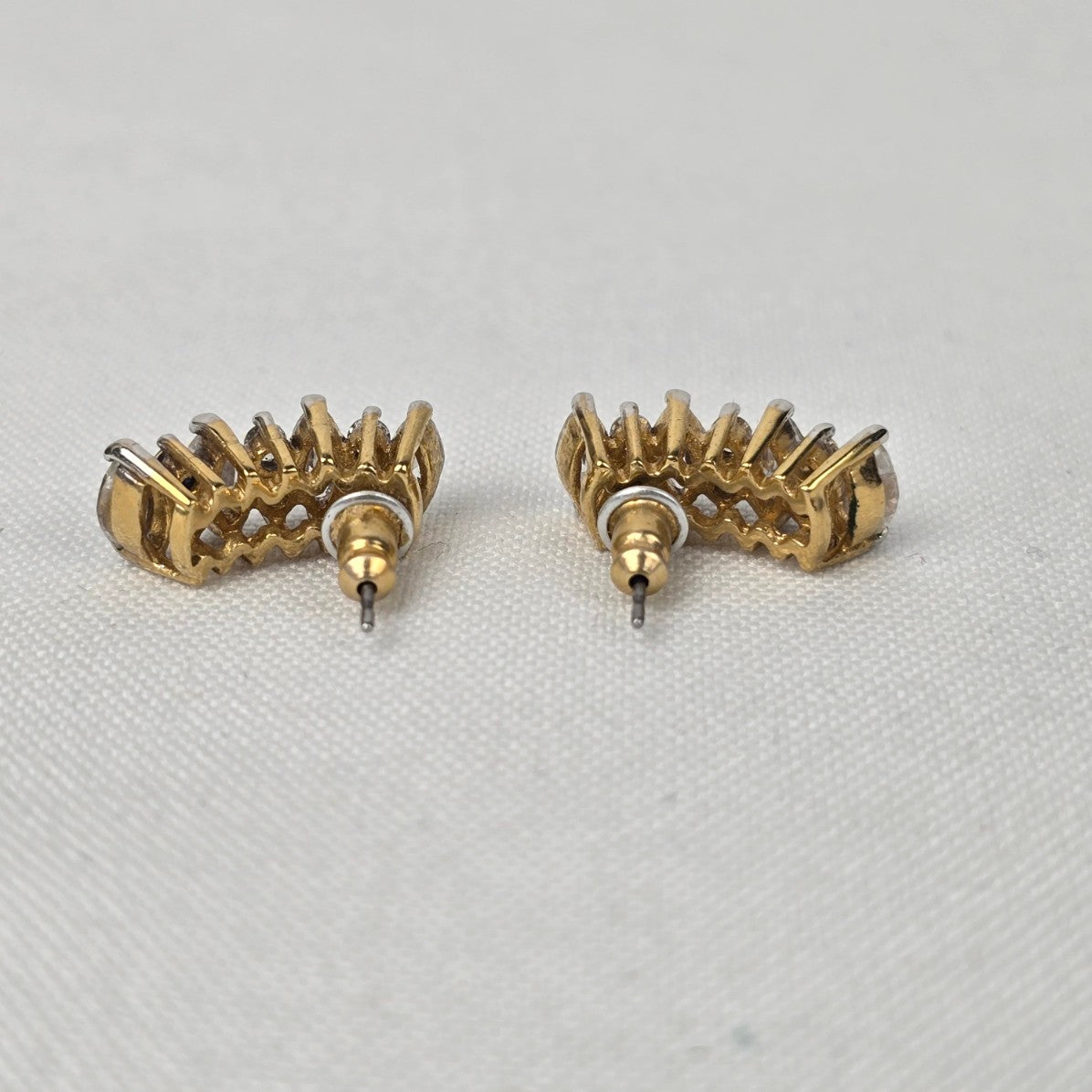 Gold Tone Crystal Earrings