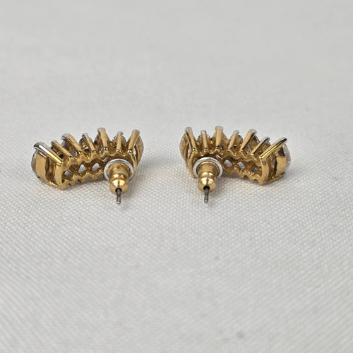 Gold Tone Crystal Earrings