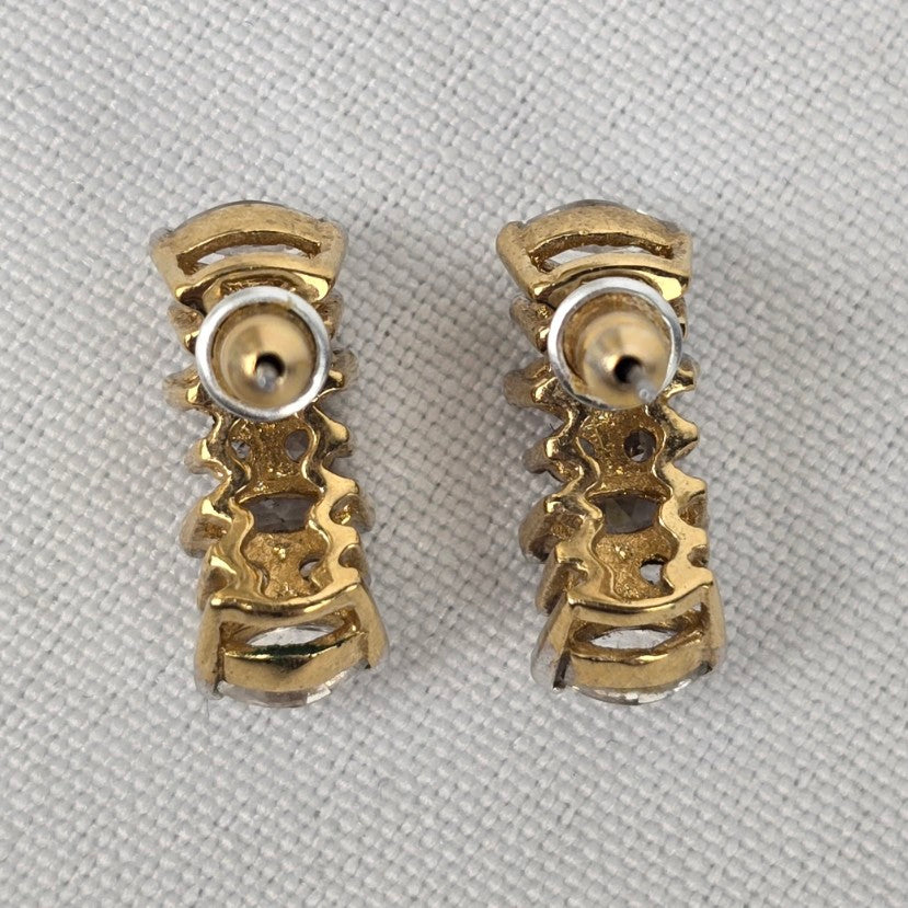 Gold Tone Crystal Earrings
