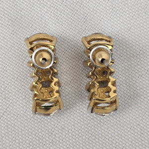 Gold Tone Crystal Earrings
