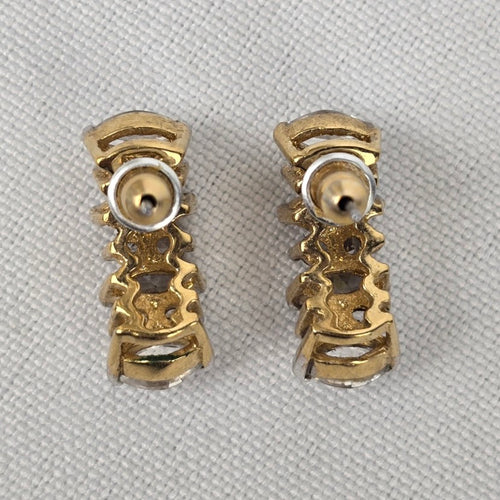 Gold Tone Crystal Earrings