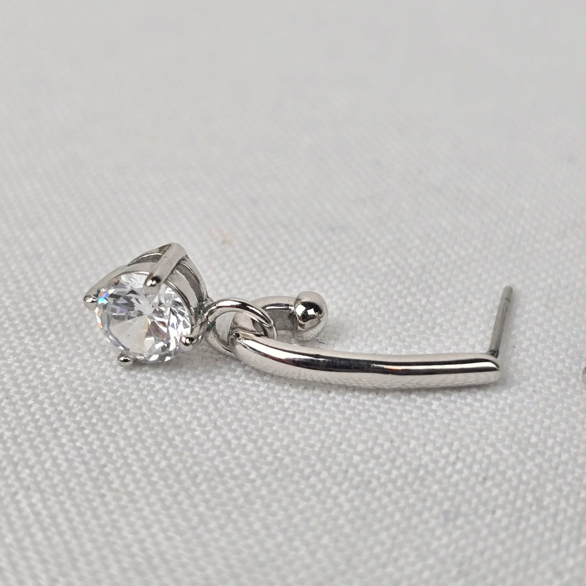 Silver Tone Crystal Drop Earrings