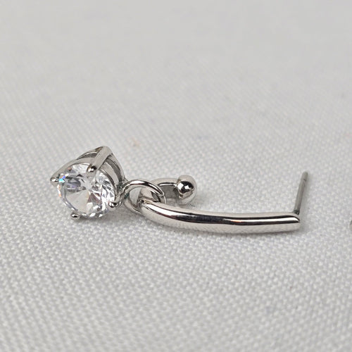 Silver Tone Crystal Drop Earrings