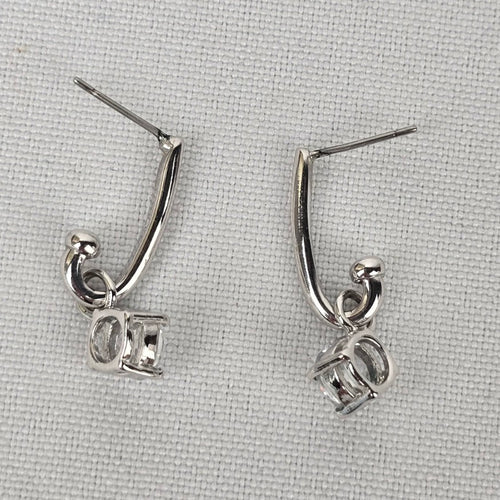 Silver Tone Crystal Drop Earrings