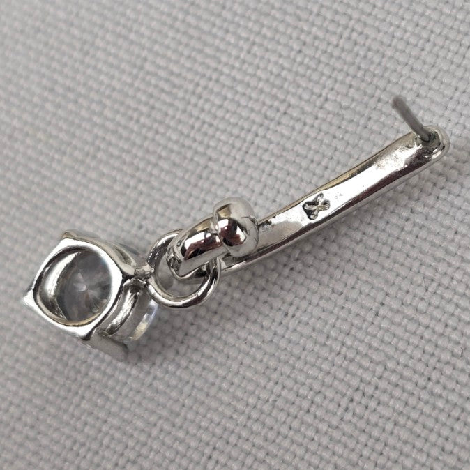 Silver Tone Crystal Drop Earrings