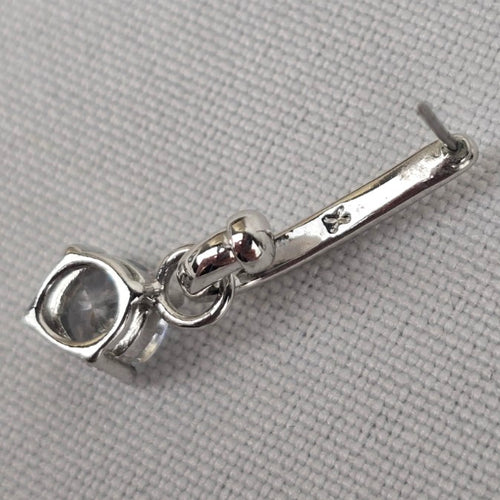 Silver Tone Crystal Drop Earrings