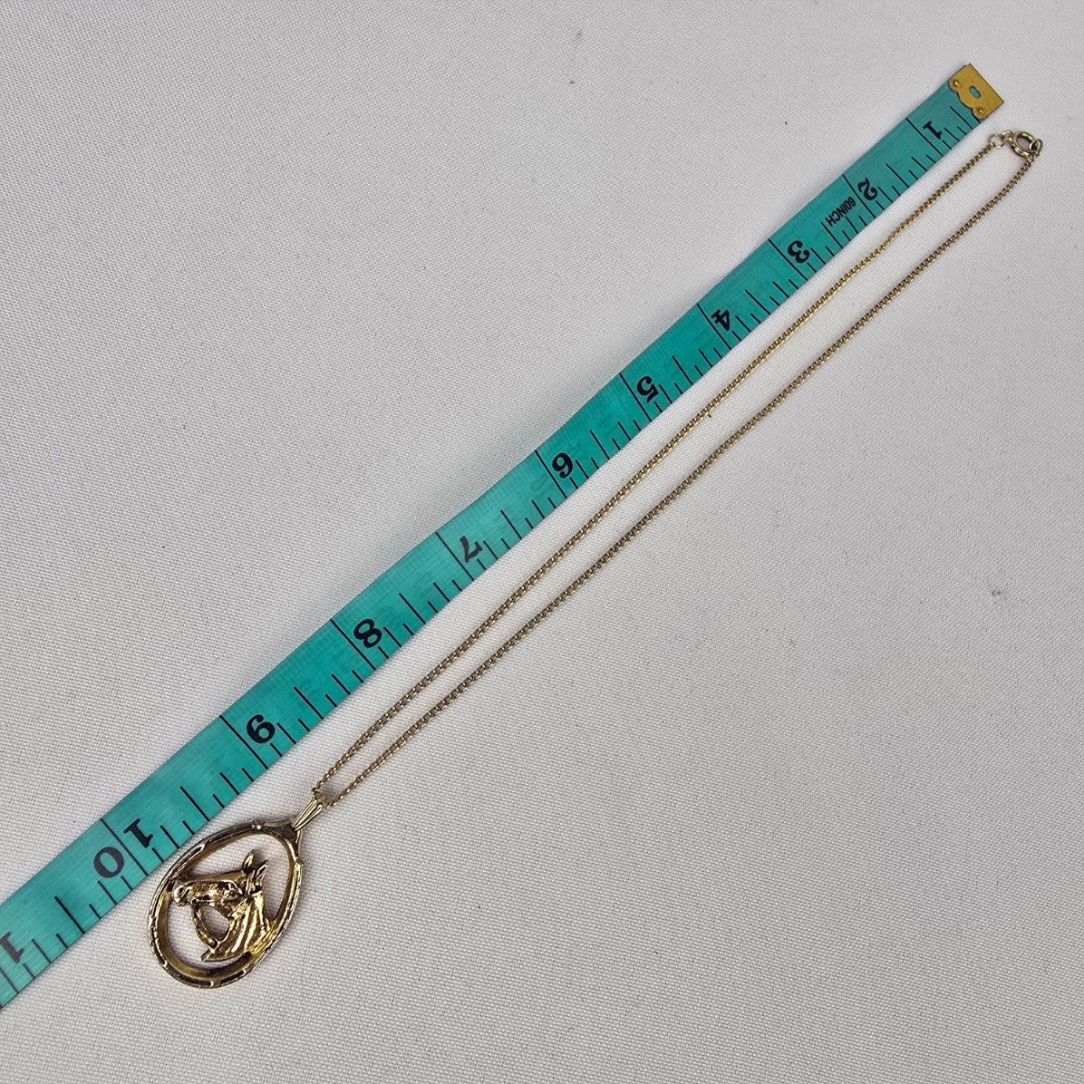 Vintage Gold Tone Horse Pendant Necklace