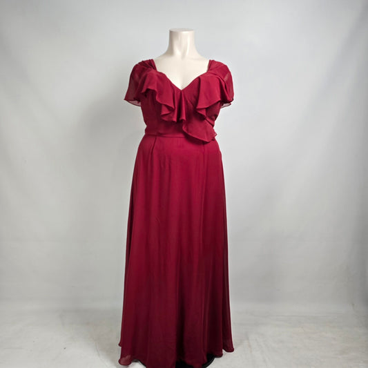 Mori Lee Burgundy Bridesmaids Event Gown Size 24
