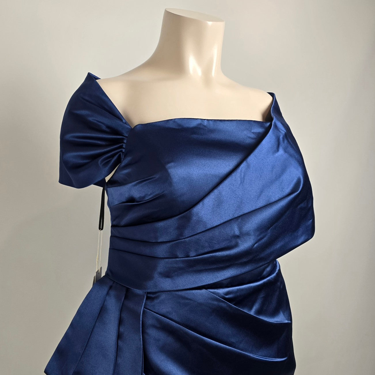 Blue Satin Mermaid Event Gown Size 18