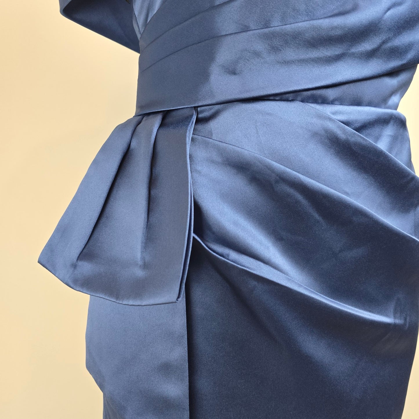 Blue Satin Mermaid Event Gown Size 18