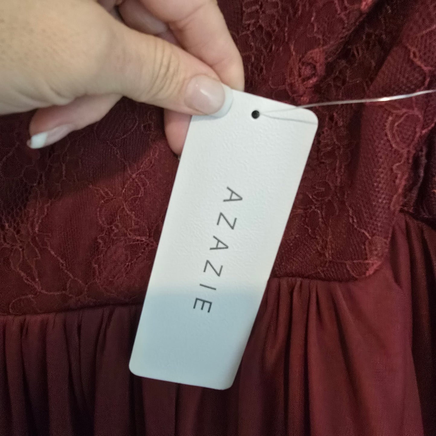 Azazie Burgundy Halter Neck Bridesmaids Gown Size 26