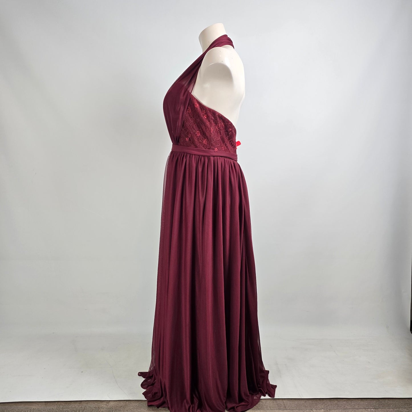 Azazie Burgundy Halter Neck Bridesmaids Gown Size 26