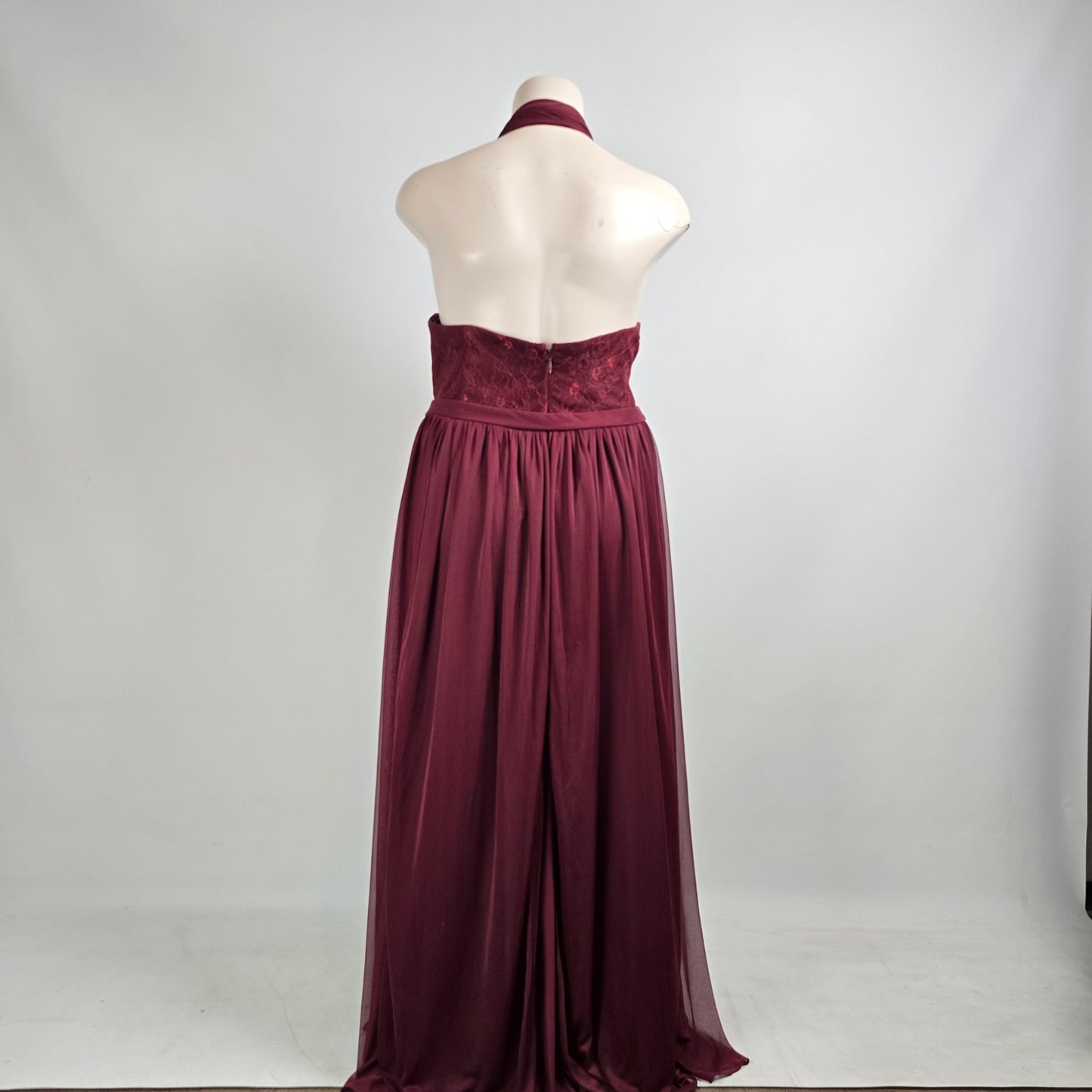 Azazie Burgundy Halter Neck Bridesmaids Gown Size 26
