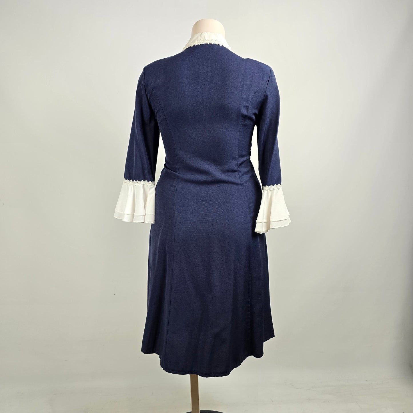 Vintage Functionals Navy Button Up Midi Dress Size L