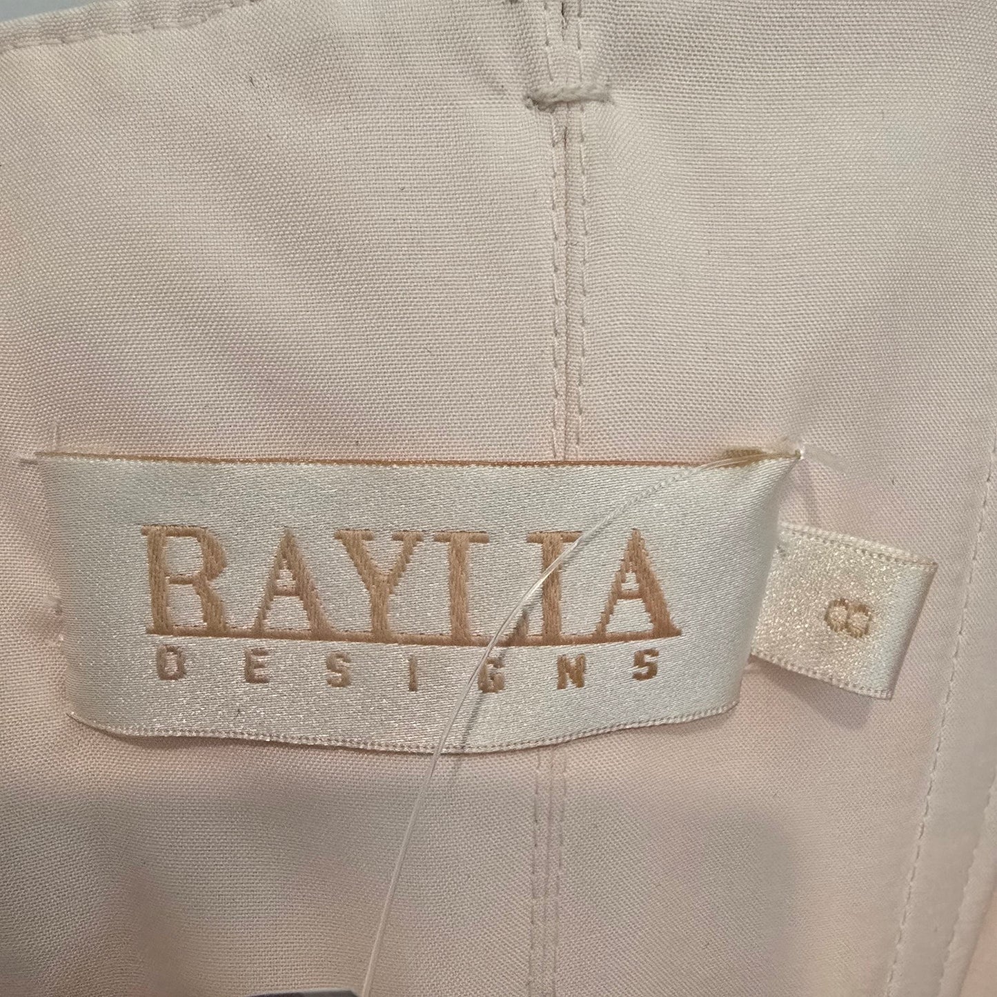 Raylia Designs Rose Beaded Metallic Wedding Eventwear Gown Size 8