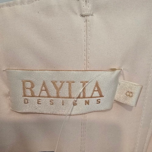 Raylia Designs Rose Beaded Metallic Wedding Eventwear Gown Size 8