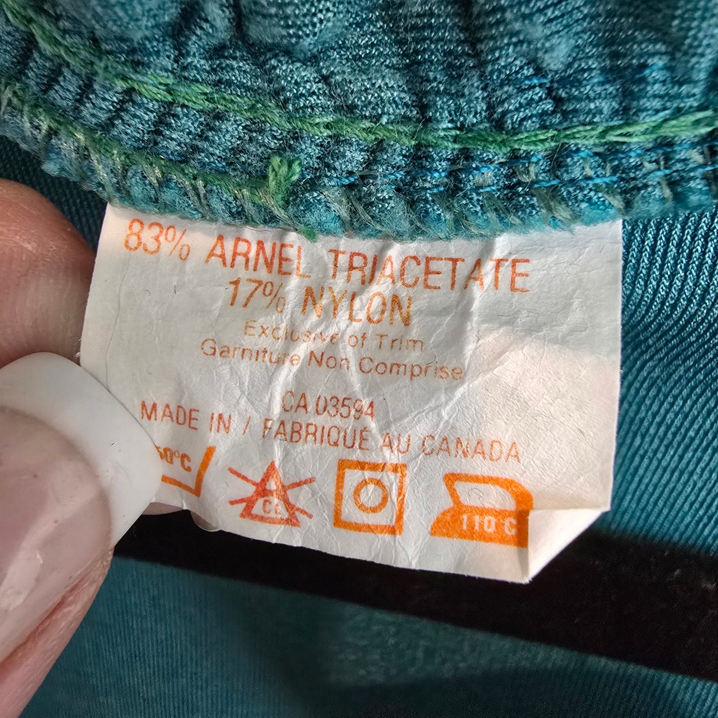 Vintage Teal Velour House Coat One Size