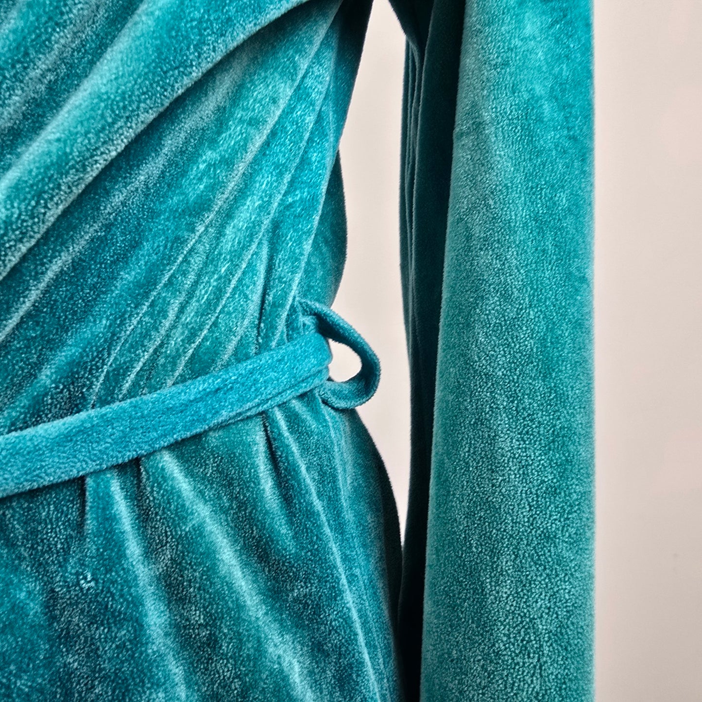 Vintage Teal Velour House Coat One Size
