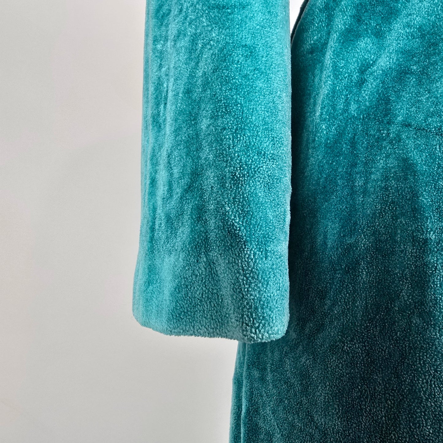 Vintage Teal Velour House Coat One Size