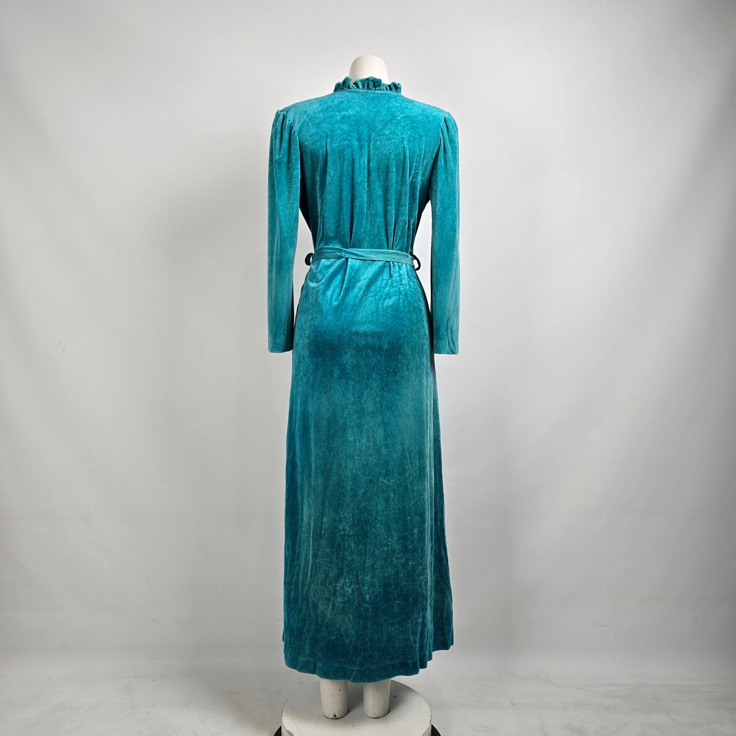 Vintage Teal Velour House Coat One Size
