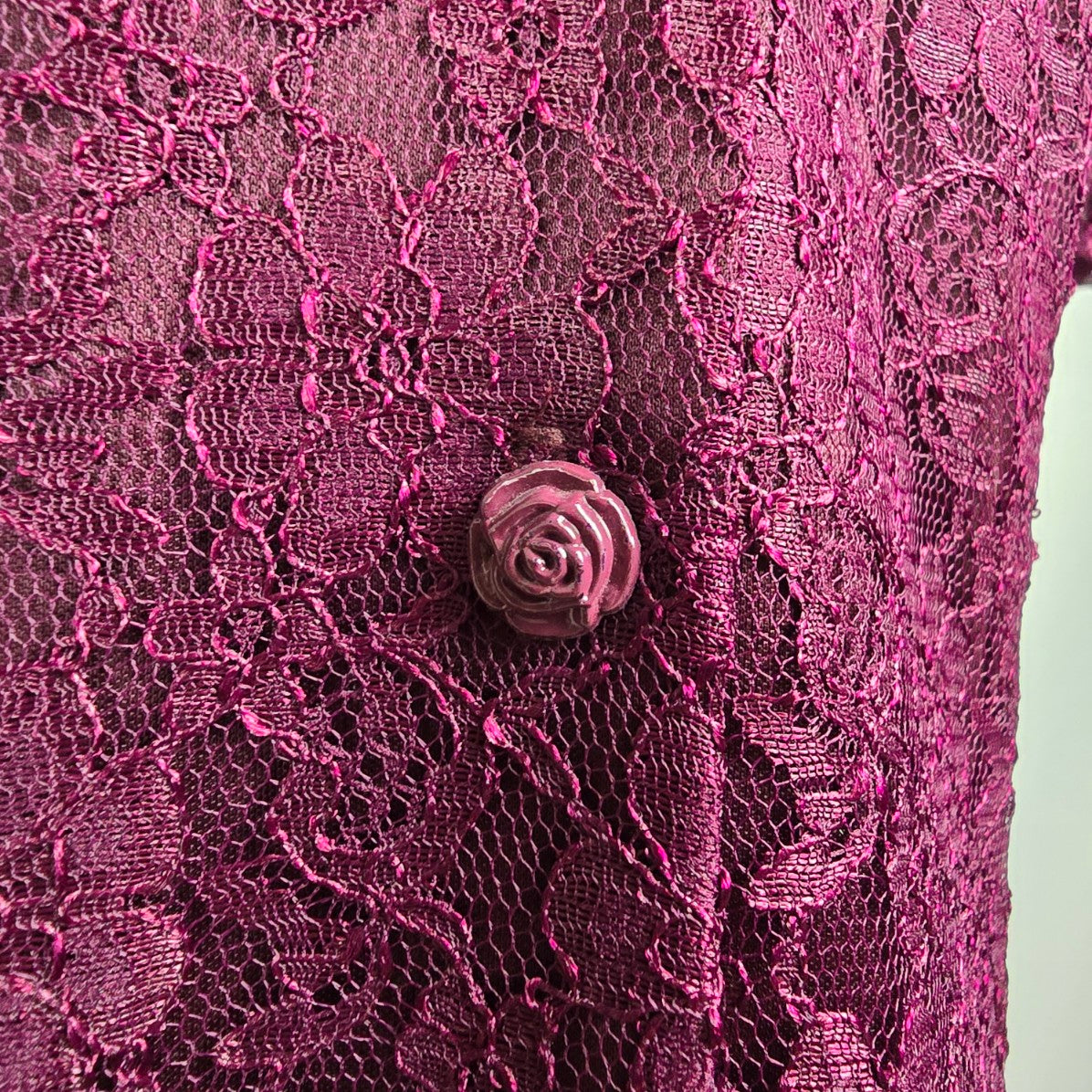 Vintage Emblem Purple Lace Midi Dress Size 15/16