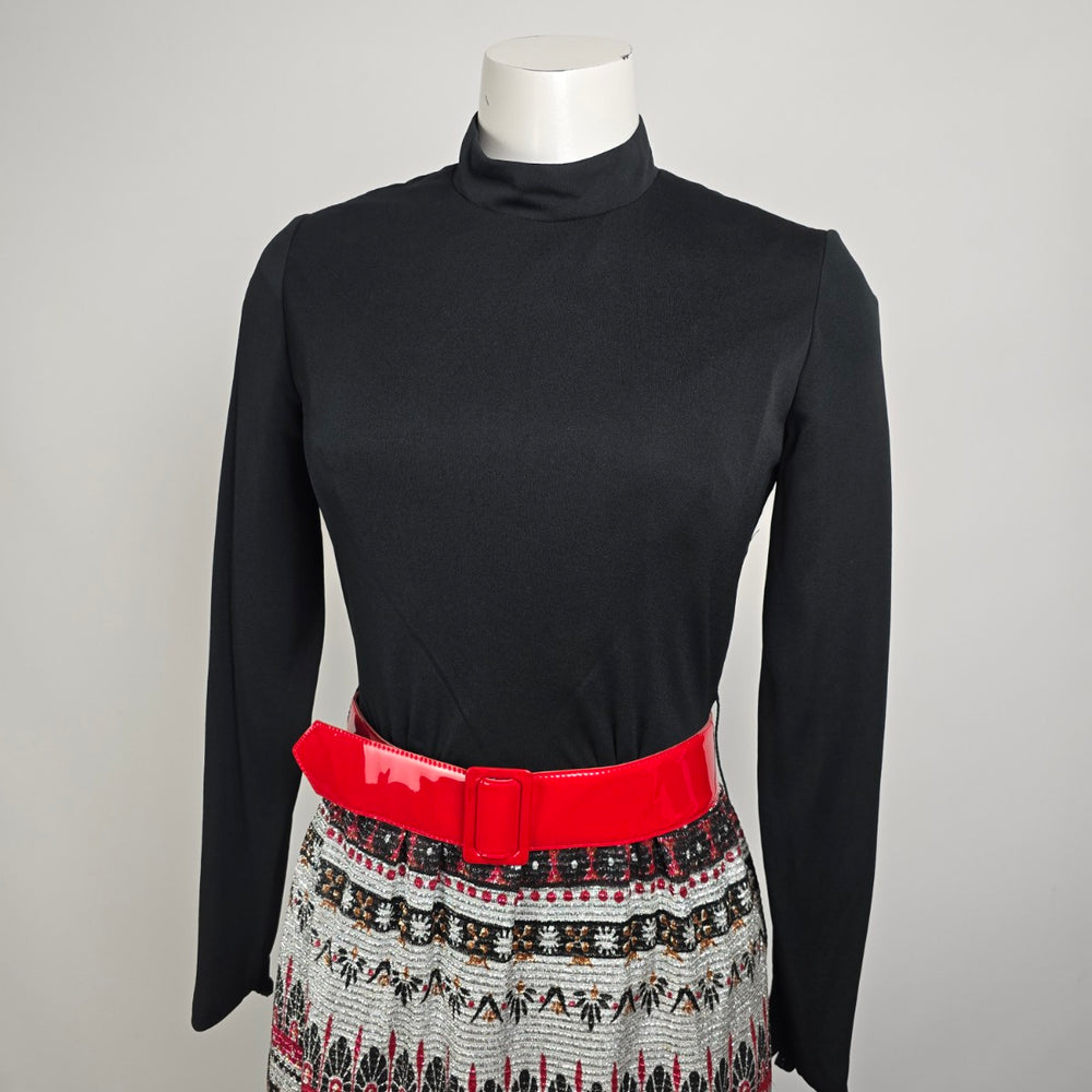 Vintage Black & Red Long Dress Size S/M