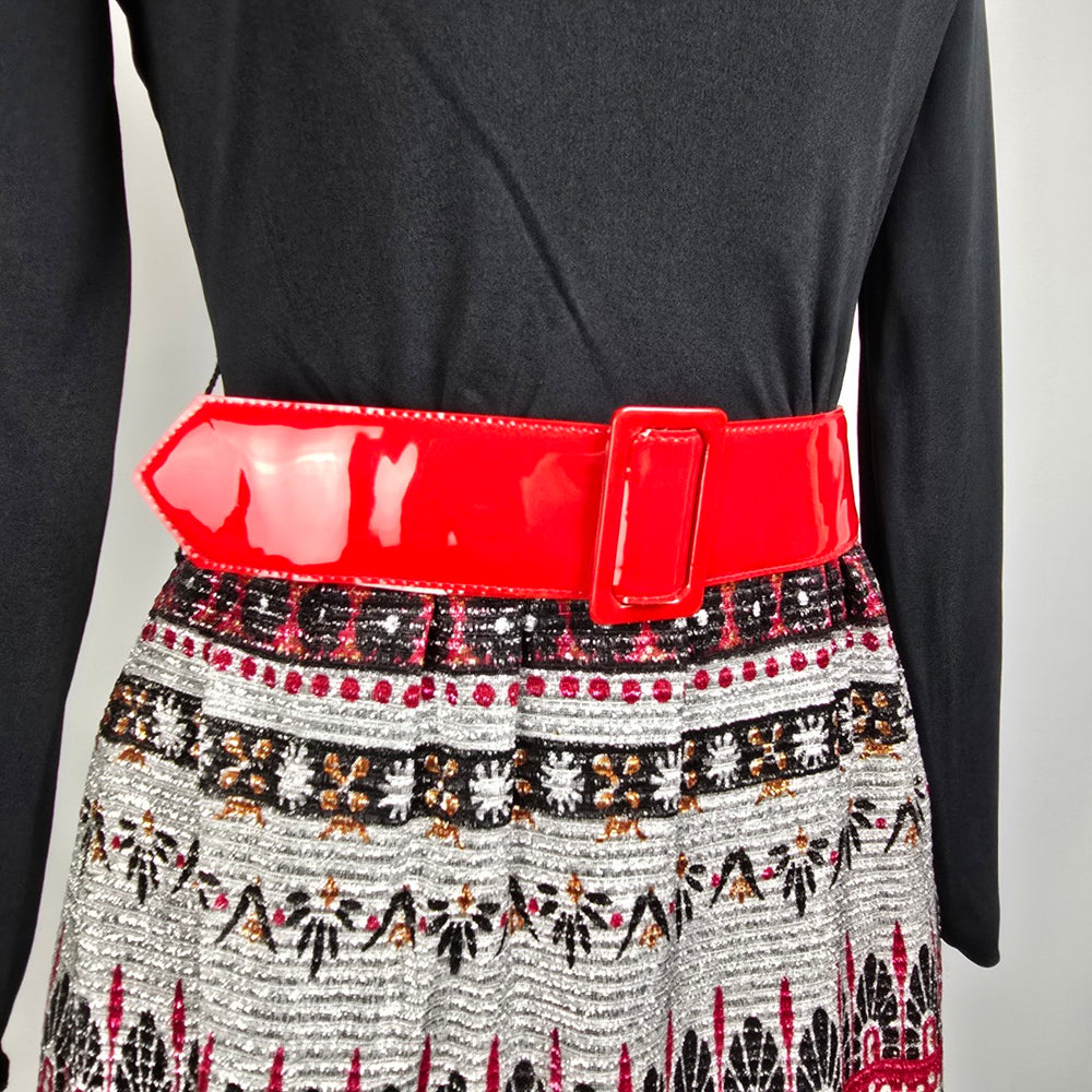 Vintage Black & Red Long Dress Size S/M