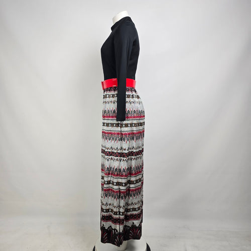 Vintage Black & Red Long Dress Size S/M