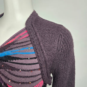 Pink Knit Butterfly Sweater Size S
