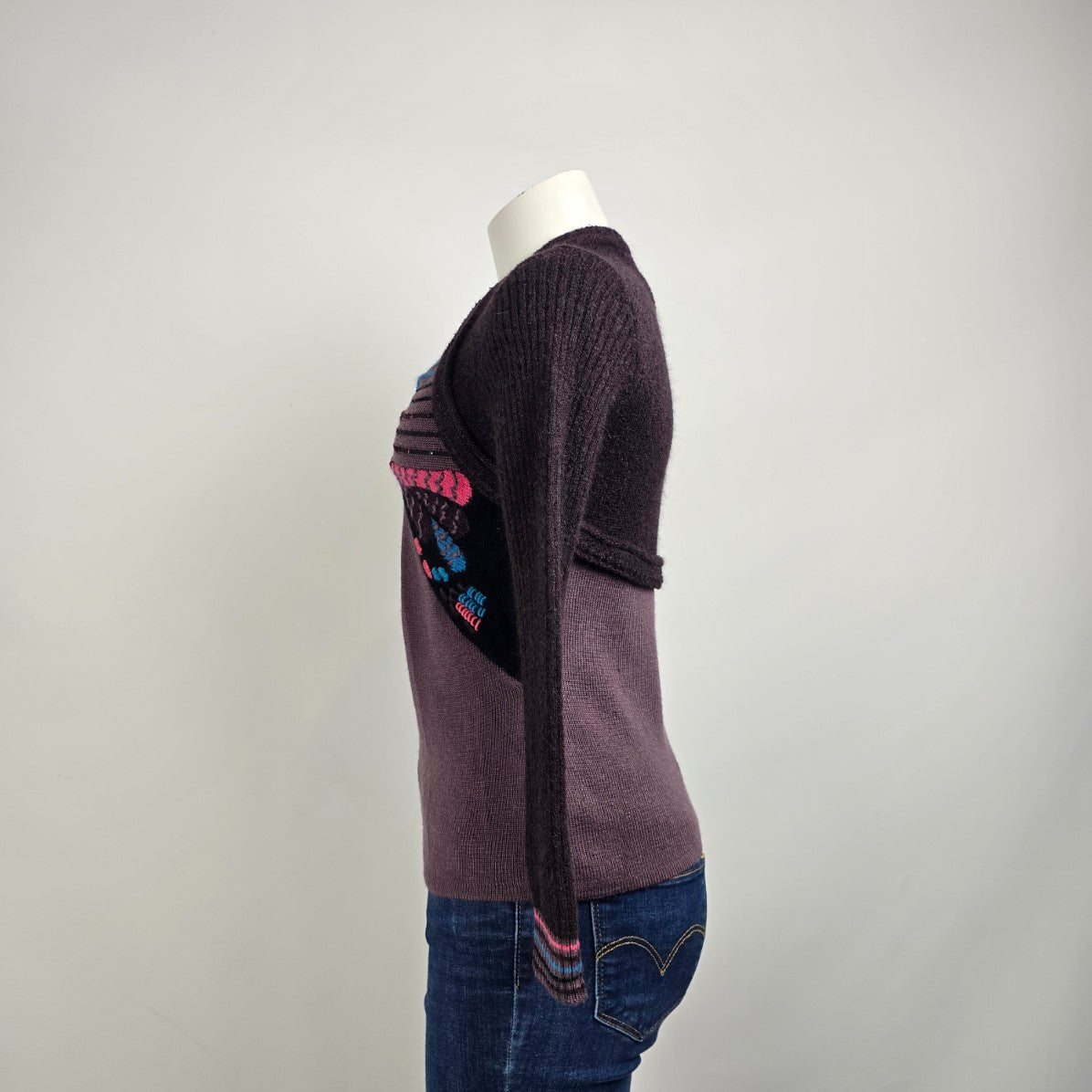 Pink Knit Butterfly Sweater Size S