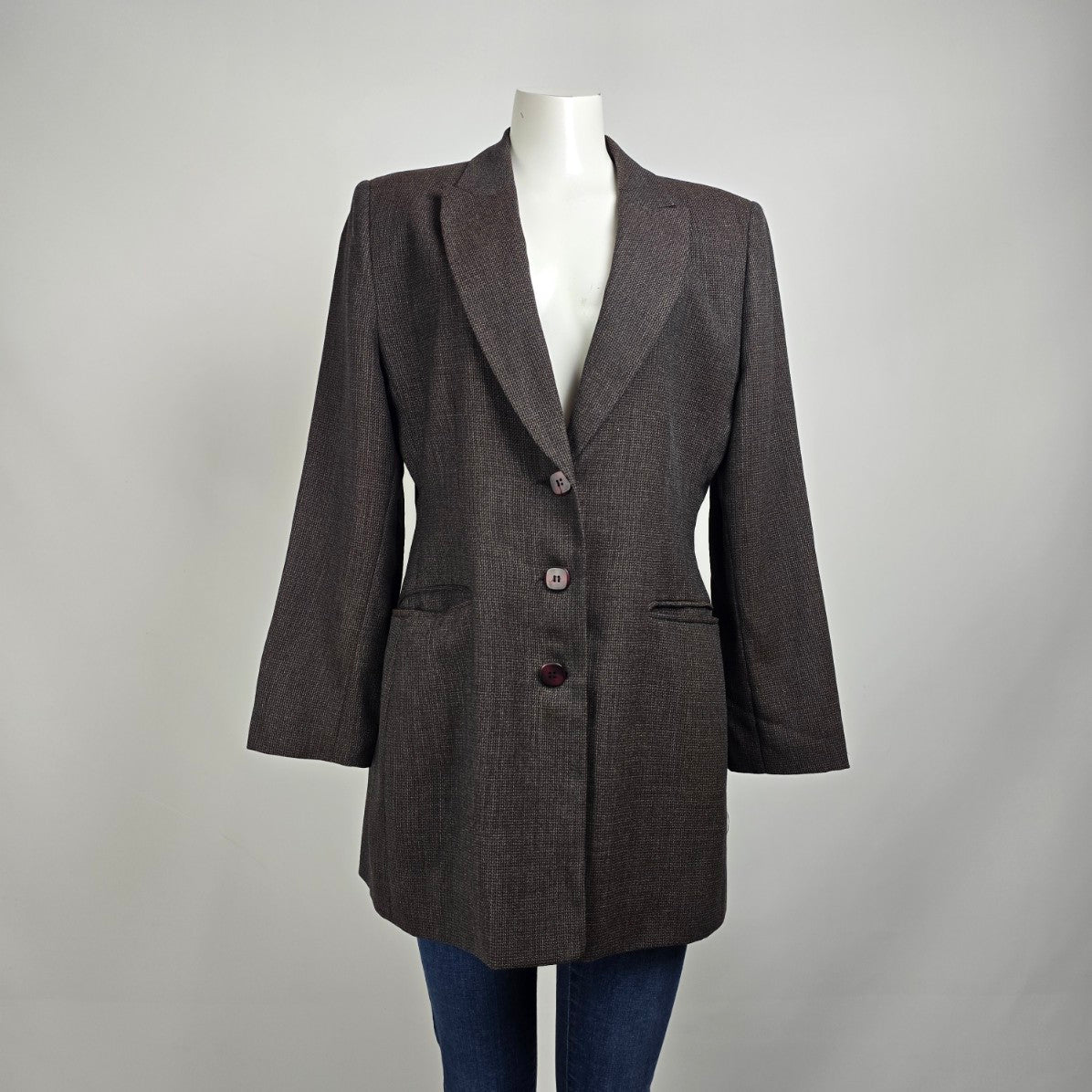 Vintage Bogato Brown Wool Blazer Size 12