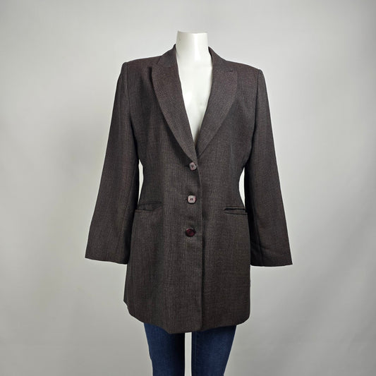 Vintage Bogato Brown Wool Blazer Size 12