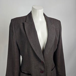 Vintage Bogato Brown Wool Blazer Size 12