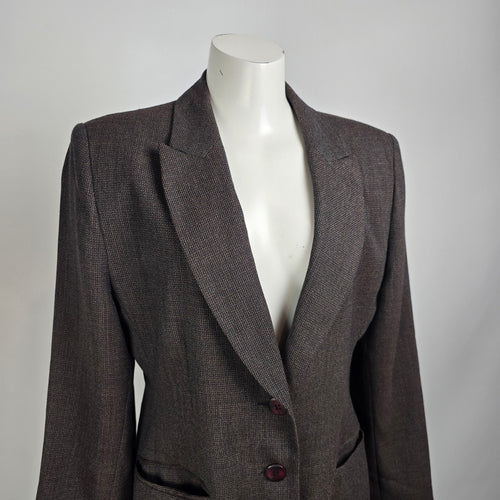Vintage Bogato Brown Wool Blazer Size 12