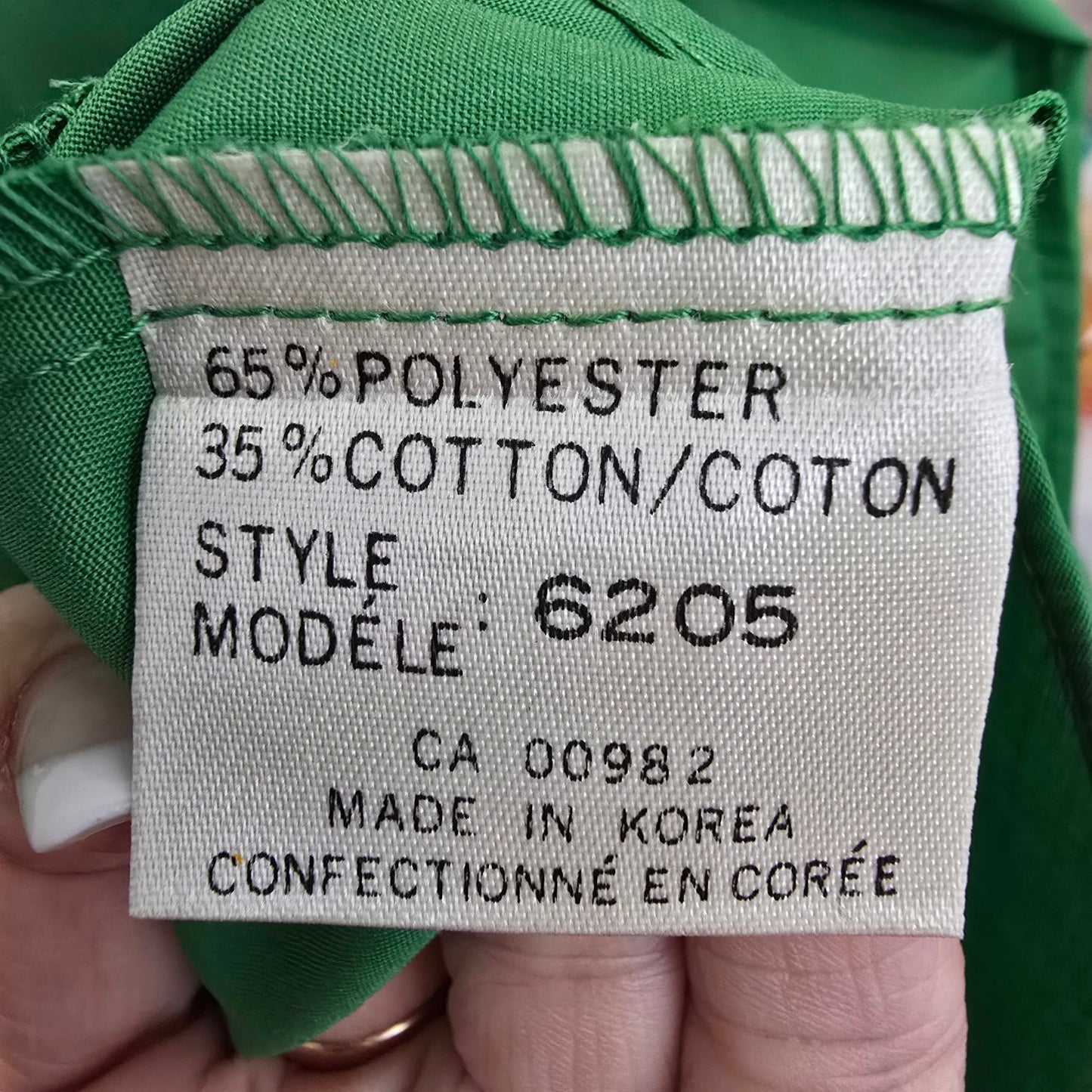 Vintage Juste Arrive Green Button Up Blouse Top Size 13