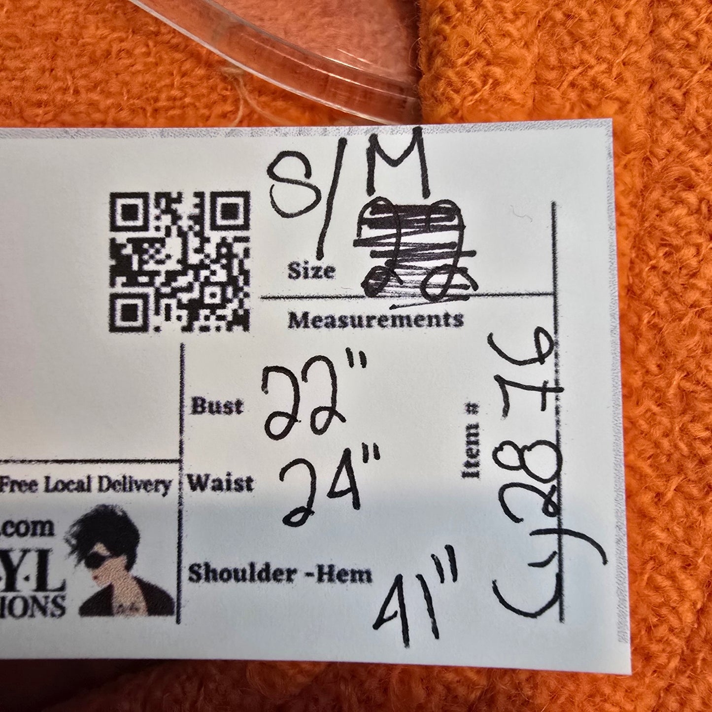 1960s Orange Wool Bouclé Swing Cocoon Button Up Coat Size S/M