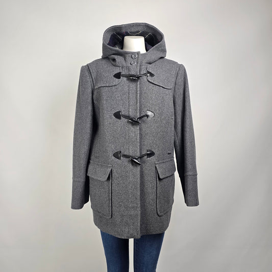 St John's Bay Hooded Gray Wool Cashmere‎ Coat Size 1XL