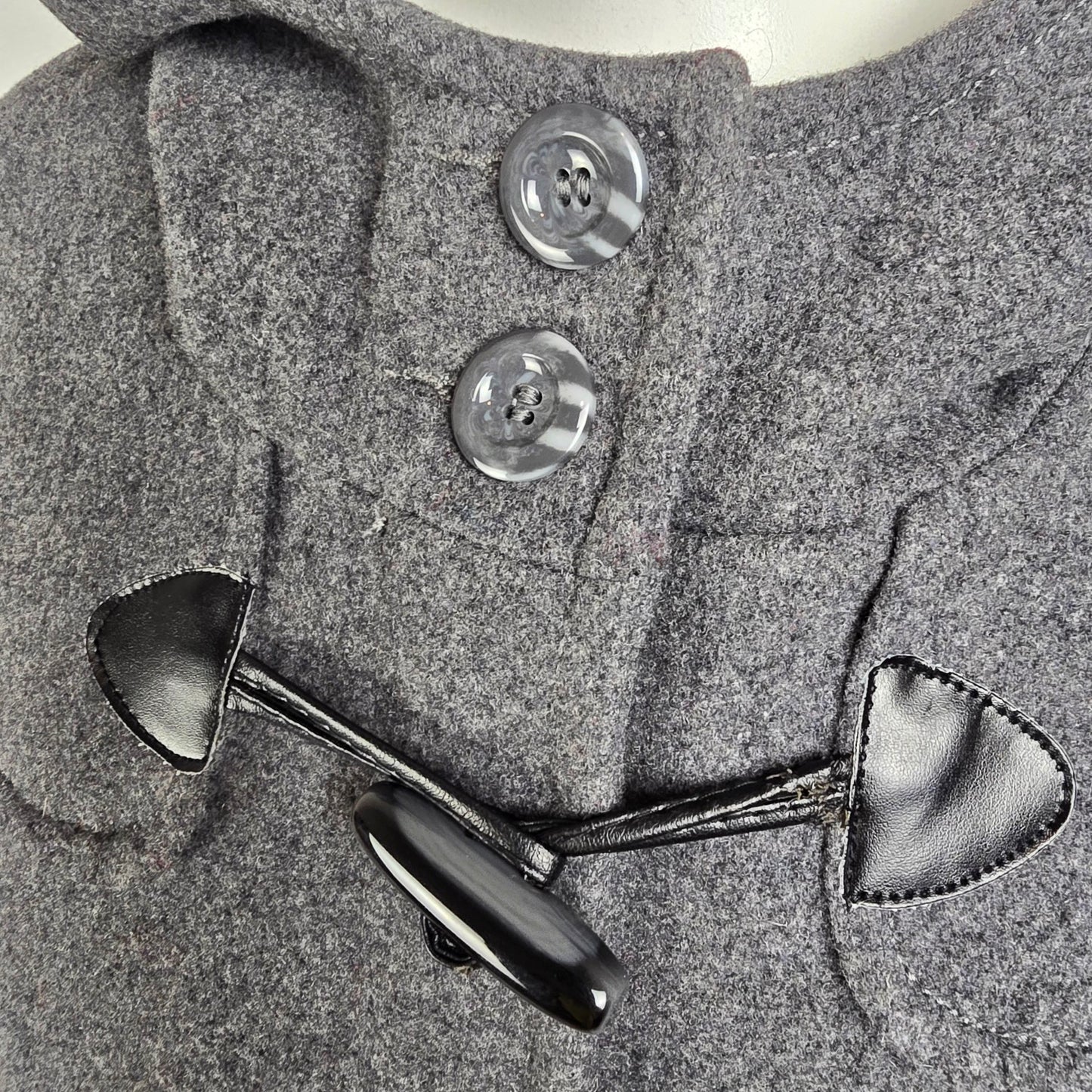 St John's Bay Hooded Gray Wool Cashmere‎ Coat Size 1XL
