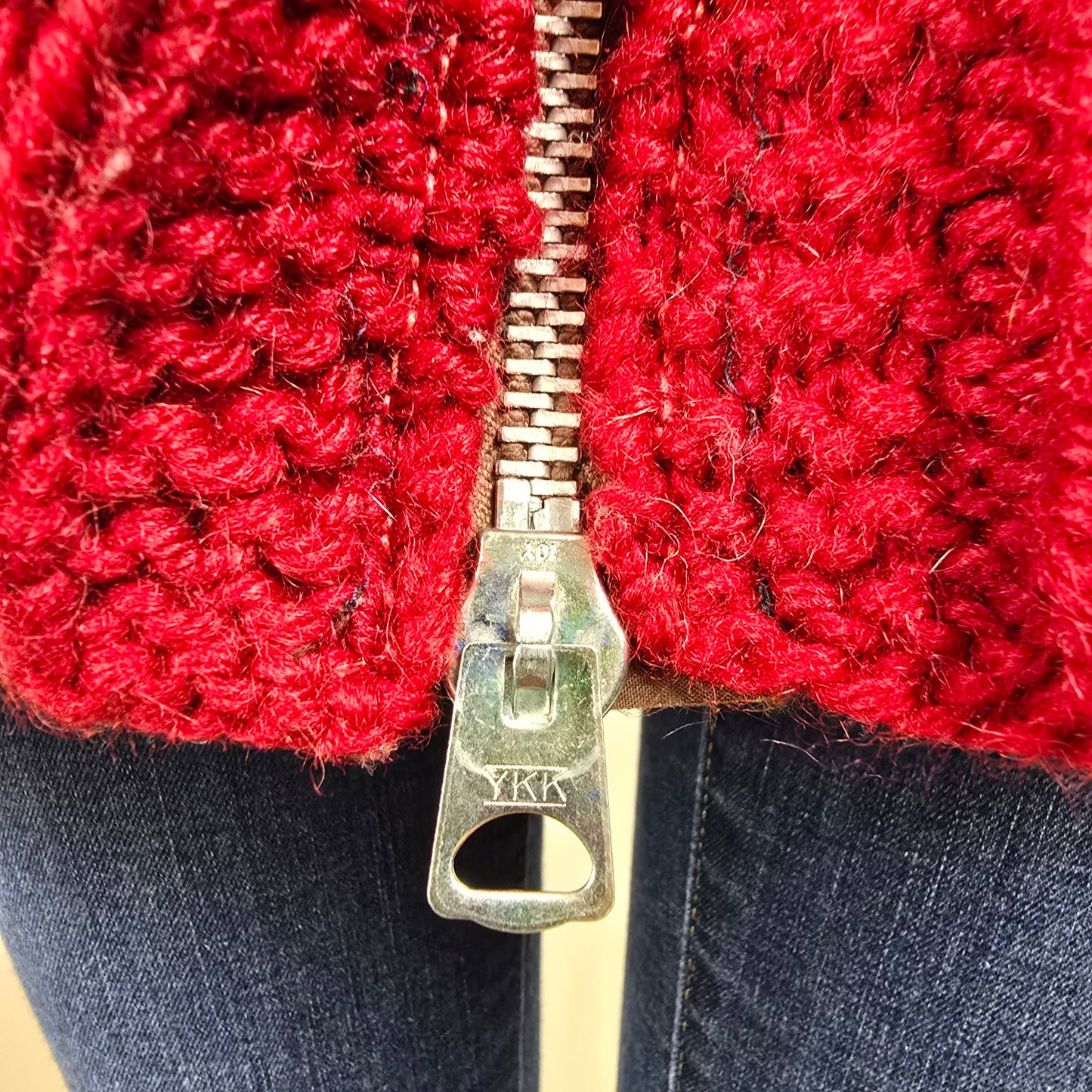 Vintage Red Sailing Cowichan Sweater Zip Up Jacket Size L/XL