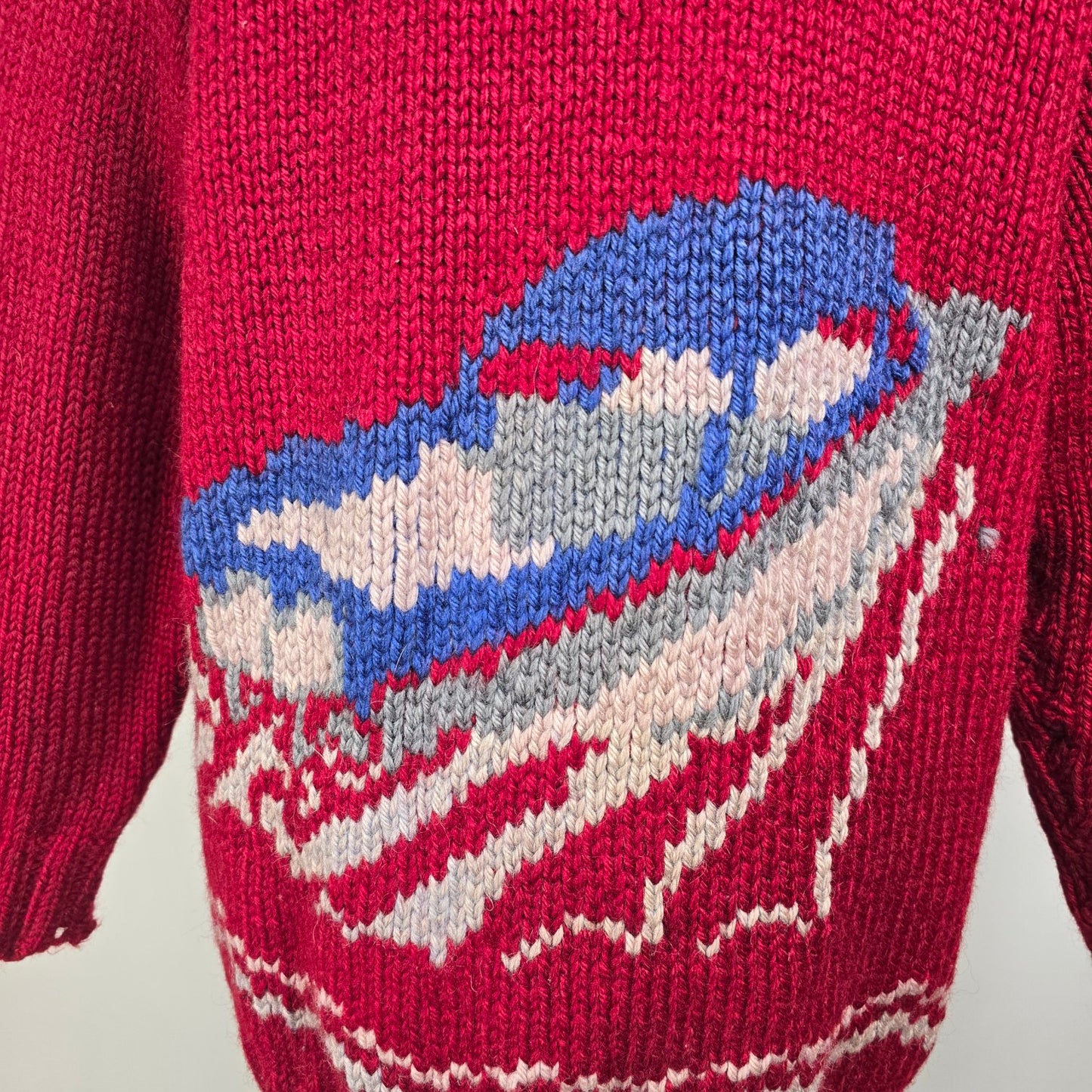 Vintage Red Sailing Cowichan Sweater Zip Up Jacket Size L/XL