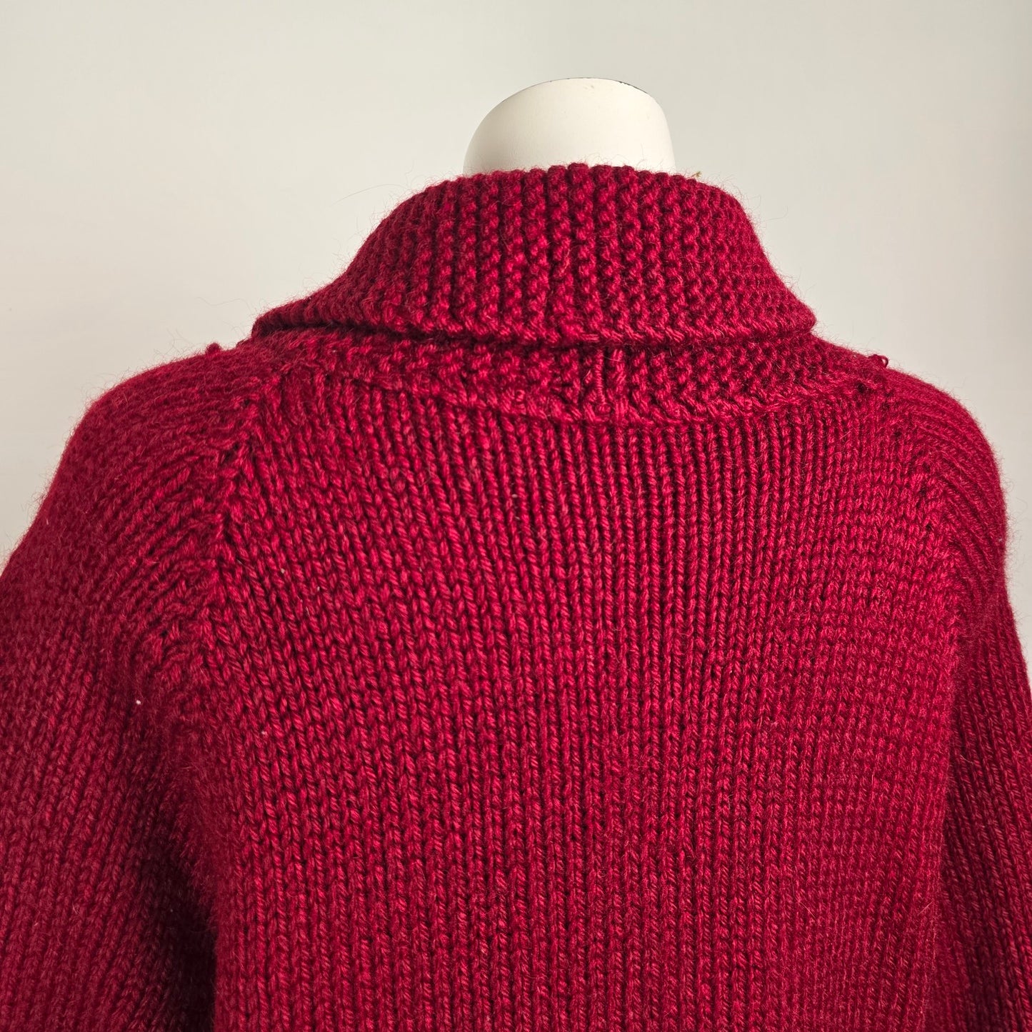 Vintage Red Sailing Cowichan Sweater Zip Up Jacket Size L/XL