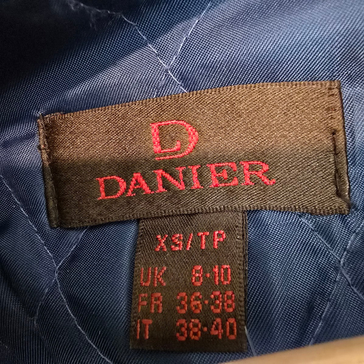 Vintage Danier Blue Leather Zip Up Jacket Size XS/S